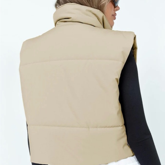 Princess Polly Kirby Puffer Vest Cream - Picture 2 of 4
